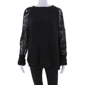 Julien Macdonald Women's Round Neck Long Sleeves Pullover Sweater Black Size S